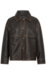 A London Girl Pu Jacket Washed Chocolate