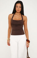 Delicate Love Halter Top Chocolate