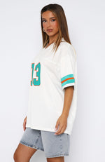 Friday Night Lights Oversized Jersey White/Teal
