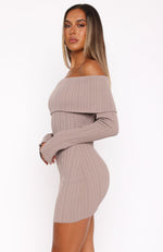 Come And Find Me Long Sleeve Mini Dress Taupe