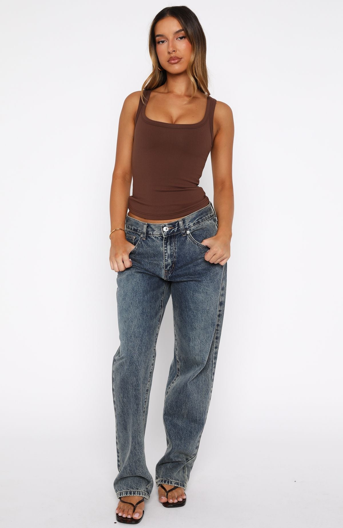 Chill Vibes Tank Top Chocolate | White Fox Boutique