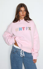 Waiting Long Enough Oversized Hoodie Pink