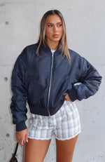 Walk On Out Bomber Jacket Navy