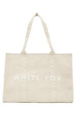 White Fox Tote Bag Beige