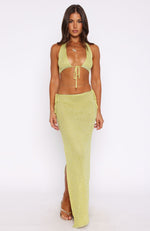 Lose My Shine Knit Maxi Skirt Apple