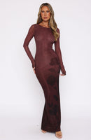 No Halo Long Sleeve Maxi Dress Cocoa Bloom