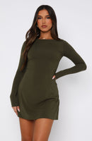 Not The Same Long Sleeve Mini Dress Olive