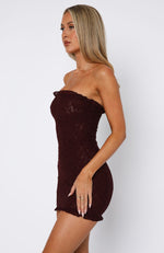 Mistress Strapless Mini Dress Burgundy