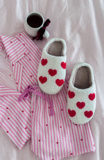 Comfy Cosy Slippers White/Red