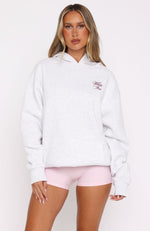 Meet At Sunrise Oversized Hoodie Grey Marle