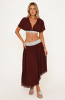 Alegria Midi Skirt Burgundy