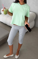 Always Serving V Neck Short Sleeve Tee Mint