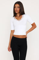 Keep The Change 3/4 Sleeve Top White