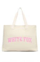 Stepping Out Tote Bag Natural/Pink