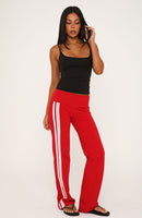 Wandering Off Fold Over Pants Red