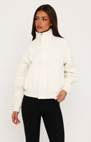 Cool Vibe Funnel Neck Jacket Off White