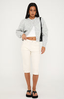 Cynthia High Rise Capri Jeans Cream Wash