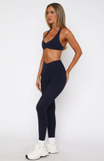 Ready Set Go Cross Front Leggings Navy