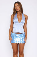 Here For Me Halter Top Blue