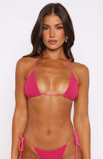 Coral Reef Bikini Top Fuchsia Gingham