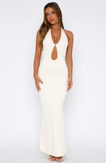 Set It Straight Halter Maxi Dress Cream