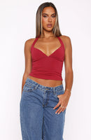 Act Right Halter Top Wine