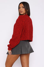 Leave Without Me Knit Sweater Red