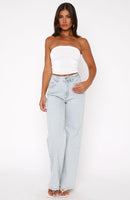 Lola High Rise Wide Leg Jeans Light Blue