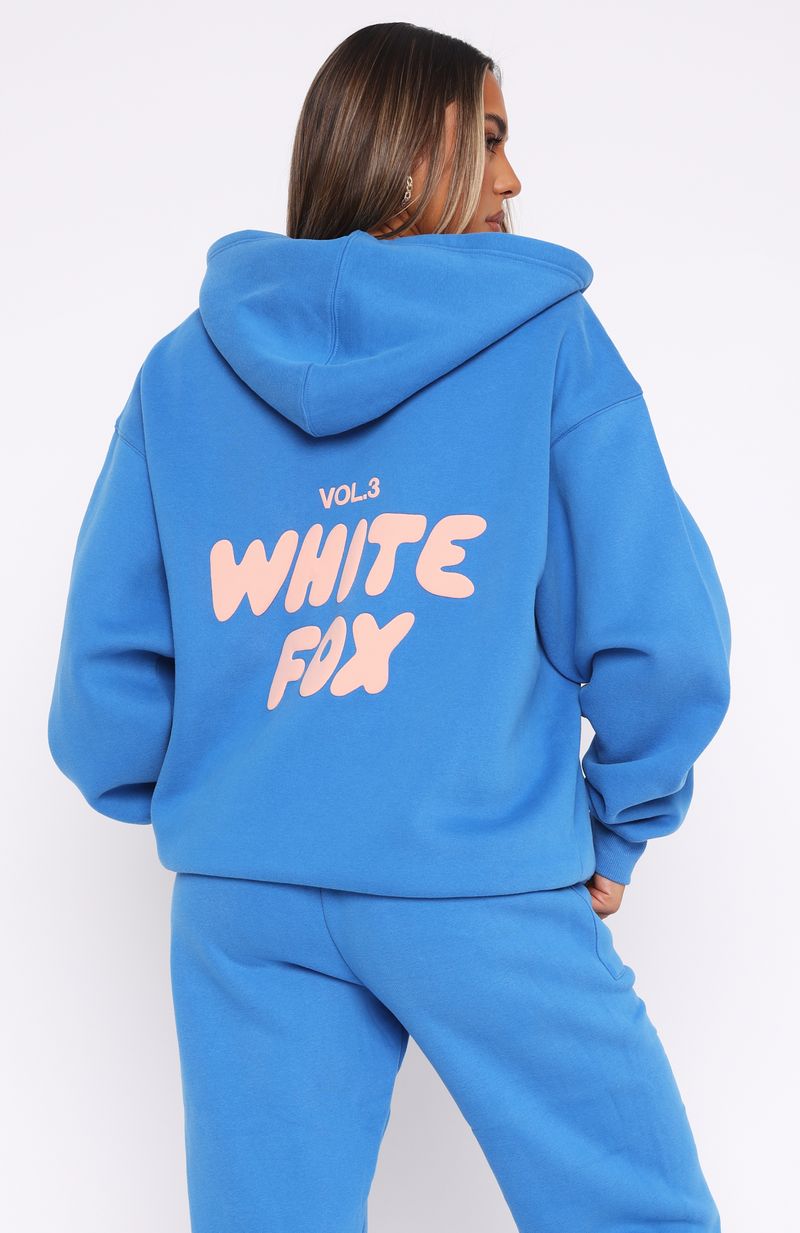 Offstage Zip Front Hoodie Azure | White Fox Boutique
