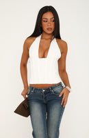 Gentle Power Halter Neck Bustier White