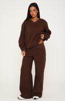 Give You A Break Wide Leg Sweatpants Chocolate