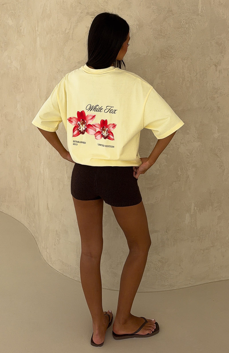 Heard You Missed Me Oversized Tee Lemon
