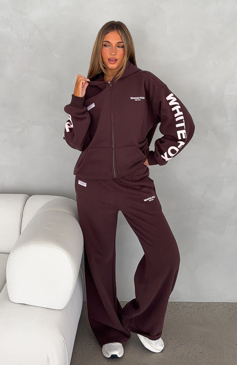 Higher Ground Zip Front Hoodie Chocolate