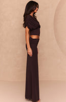I'm Your Girl Off Shoulder Maxi Dress Chocolate