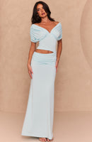 I'm Your Girl Off Shoulder Maxi Dress Aqua