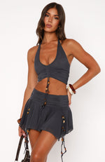 To My Heart Mini Skirt Charcoal