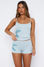 She's A Star Knit Shorts Azure