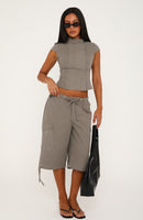 Just My Type Cargo Shorts Grey