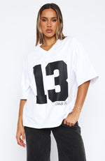 Take Your Place Oversized Tee White