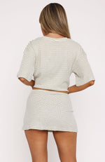 Never The Less Mini Skirt Cream/Black Stripe