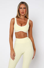 I'll Prove It Sports Crop Lemon/White