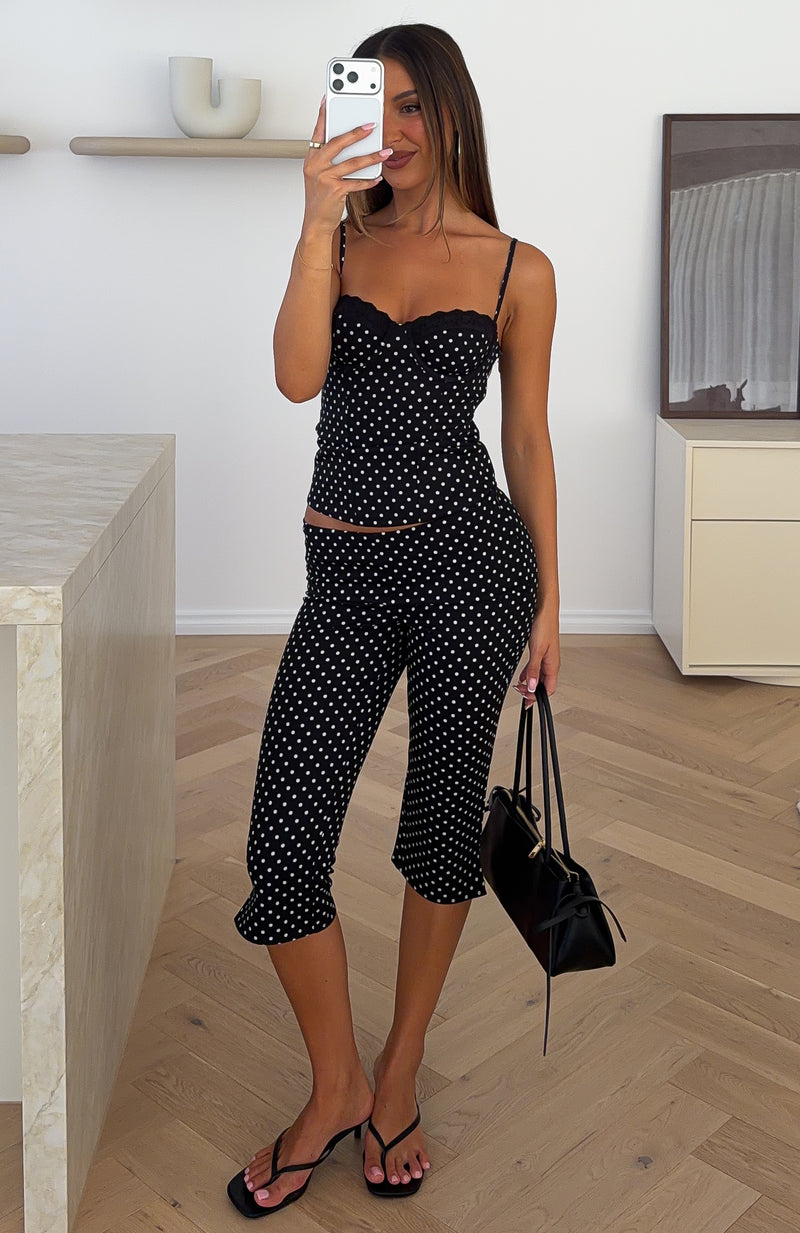 Less Talk Bustier Black/White Polka Dot
