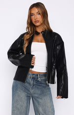 Dazed Pu Jacket Jet Black