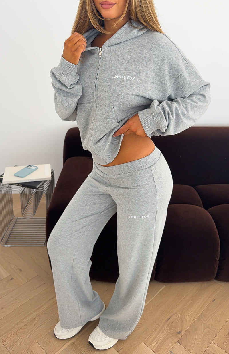 Looking Back Wide Leg Pants Grey Marle