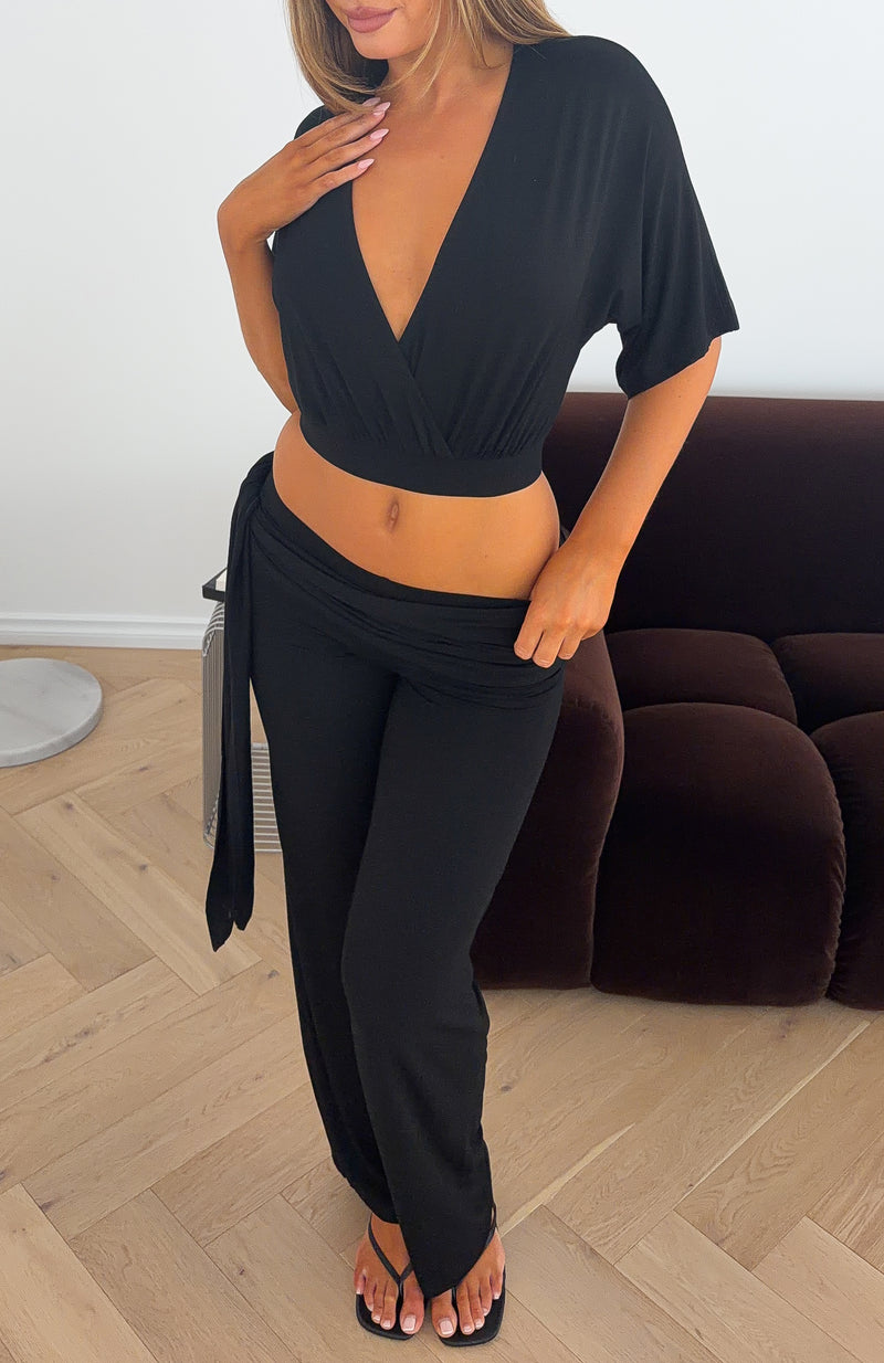 Love You Mean It Short Sleeve Top Black