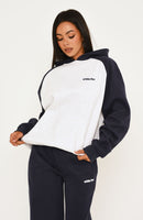 Loving It Here Oversized Hoodie Grey Marle/Navy