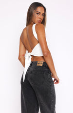 Better Myself One Shoulder Top White