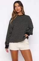 Touchdown Long Sleeve Tee Black Stripe