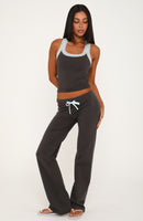 Midnight Sun Low Rise Pants Charcoal/Baby Blue