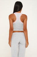 Midnight Sun Lace Trim Cami Top Grey Marle/Baby Pink